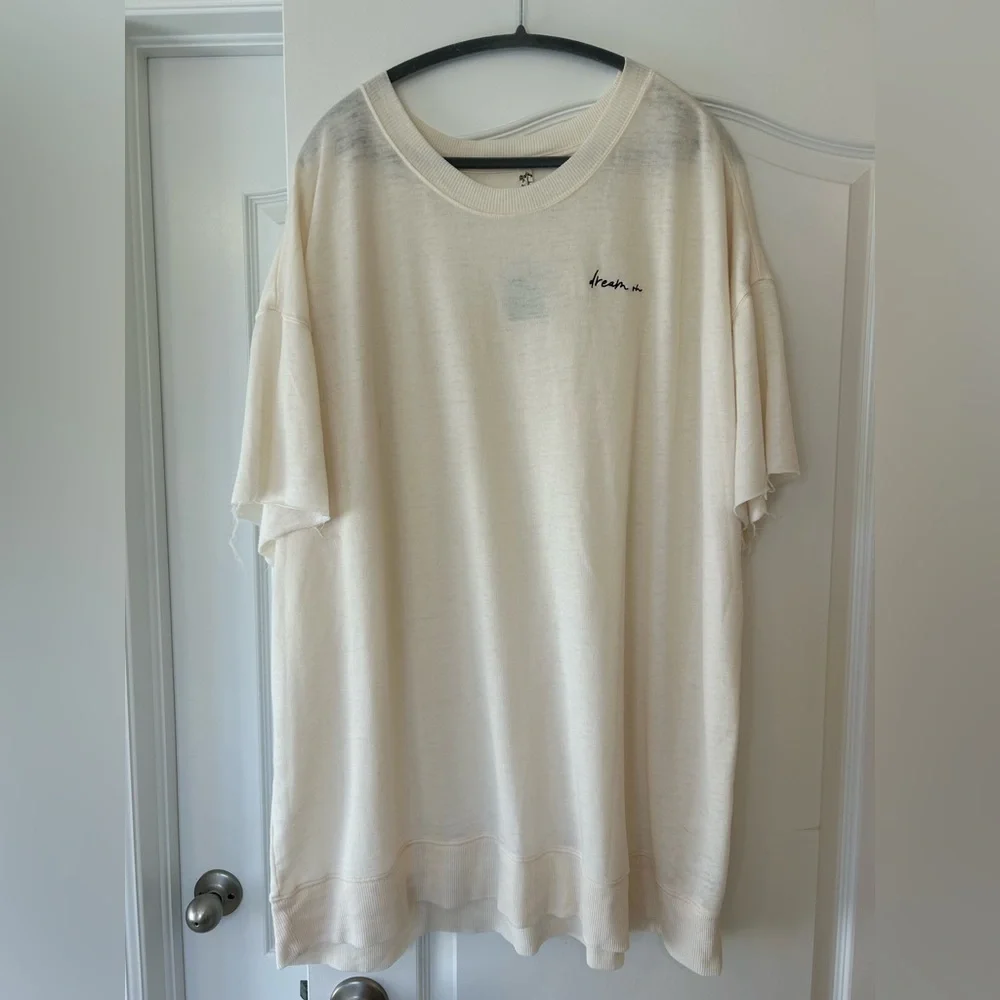 NWT Free People “Dream On” Cotton Cozy Cool Girl Lounge T-Shirt - Picture 2 of 7